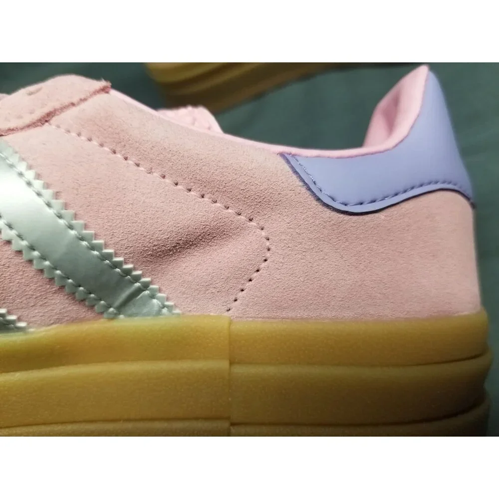 Adidas Gazelle Bold J Sneakers Suede Pink Silver Girls Size 4.5 DISPLAY MODEL! - Picture 9 of 15